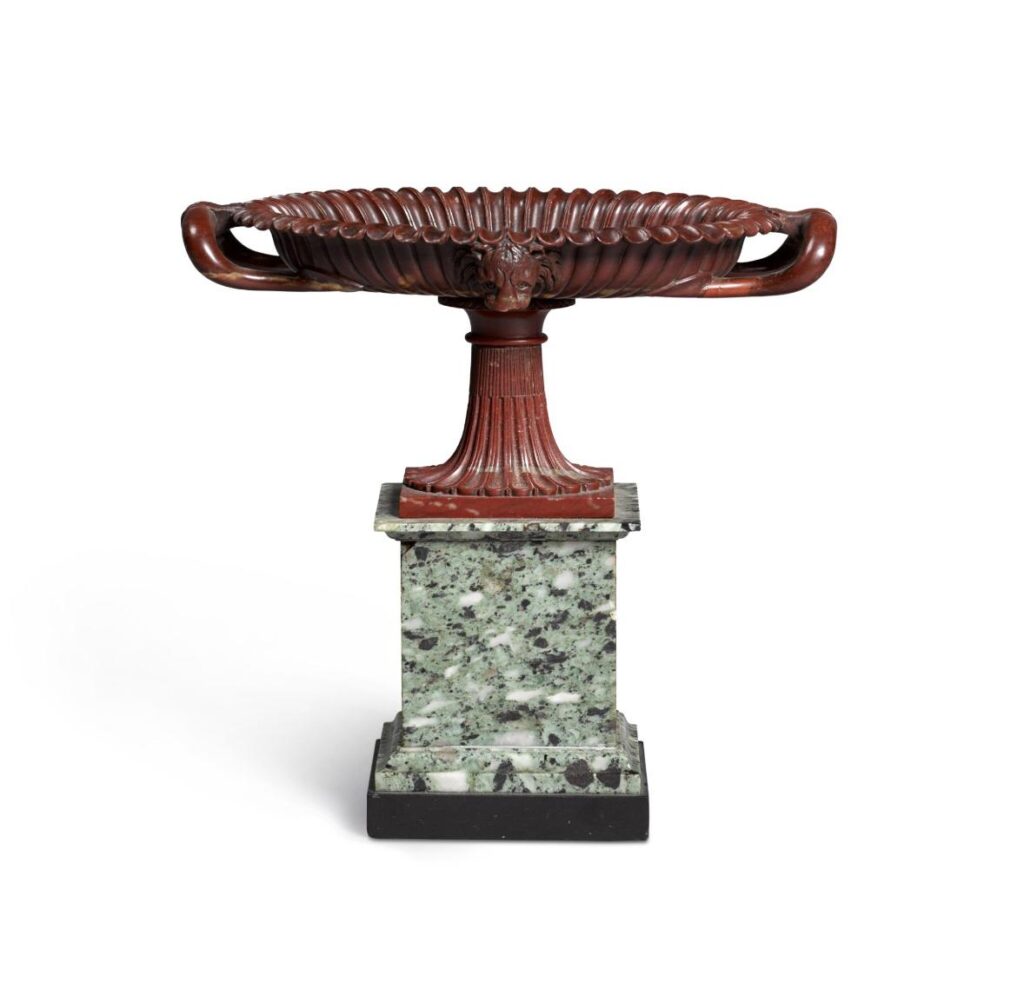 An Italian rosso and verde antico tazza, 19th century.