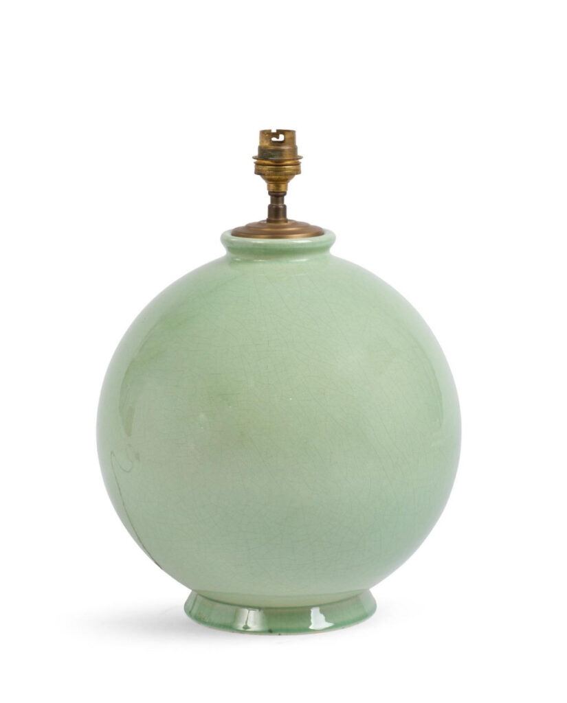 A 1960 French Celadon Ceramic Table Lamp.