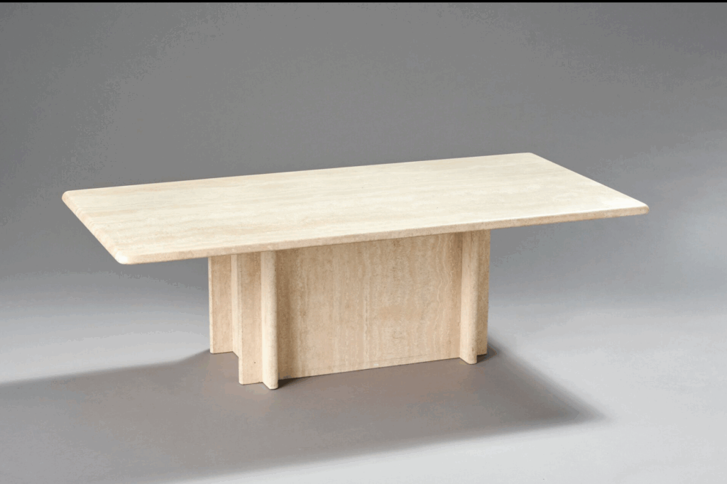 An Italian travertine coffee table, circa 1970.