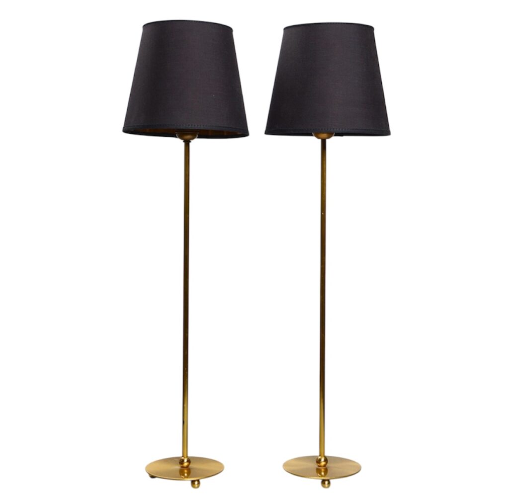 A  pair of brass table lamps, 1970s.