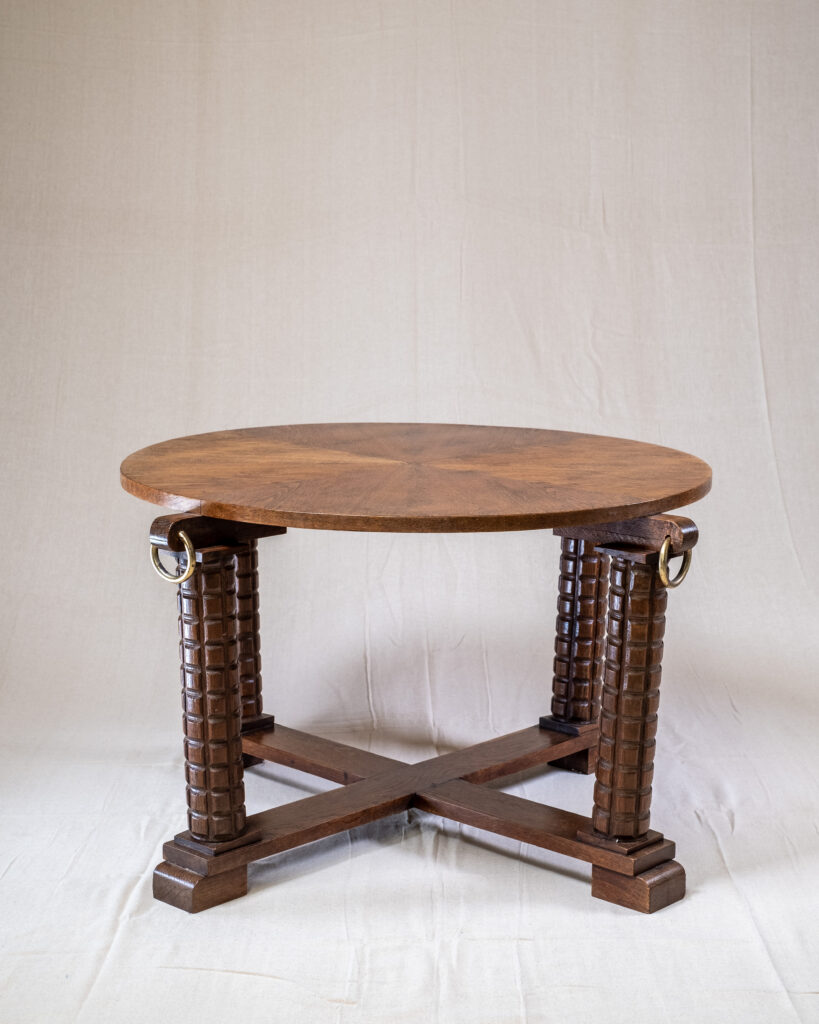 A French oak coffee table, circa 1940.