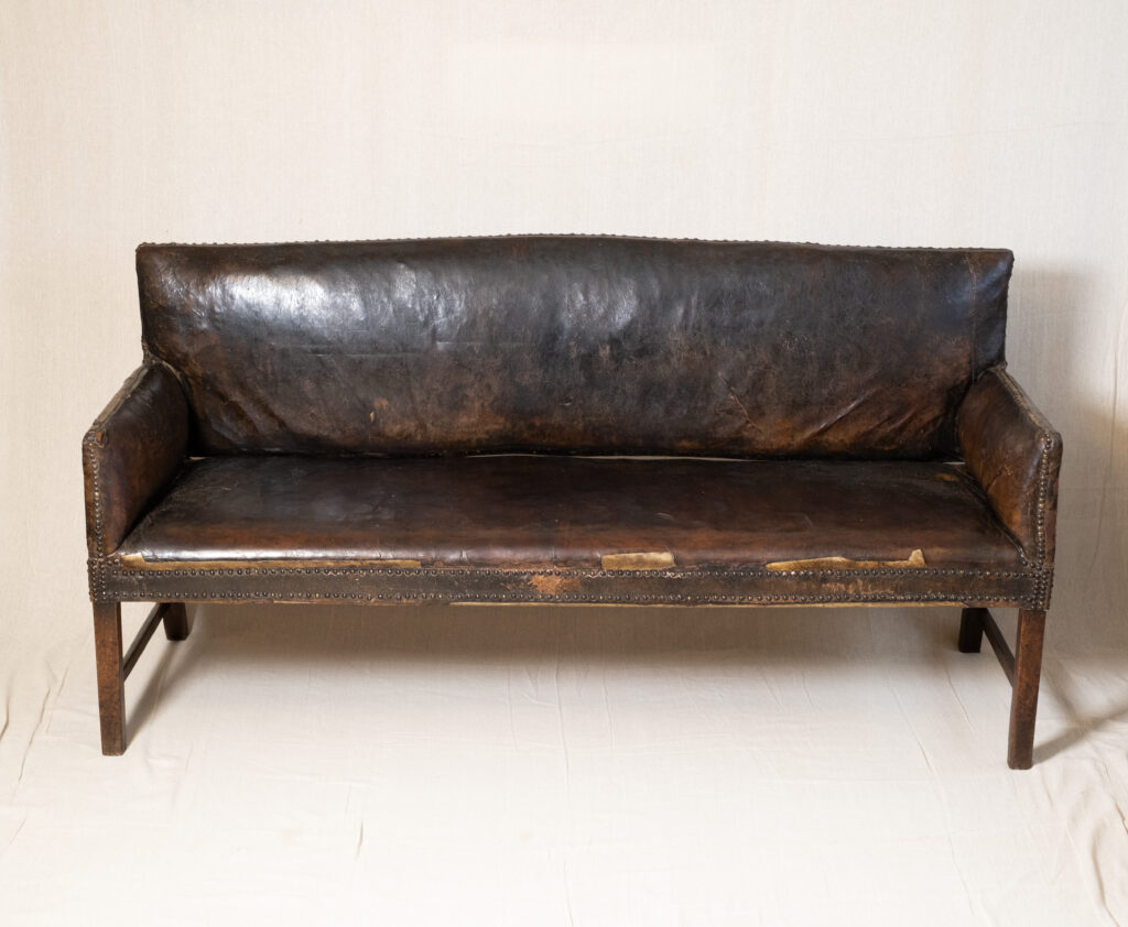 A leather settee.