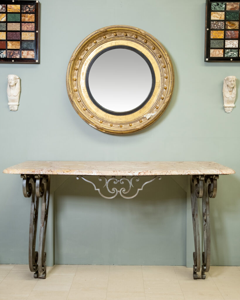 A Louis XV style wrought-iron console table, 20th century