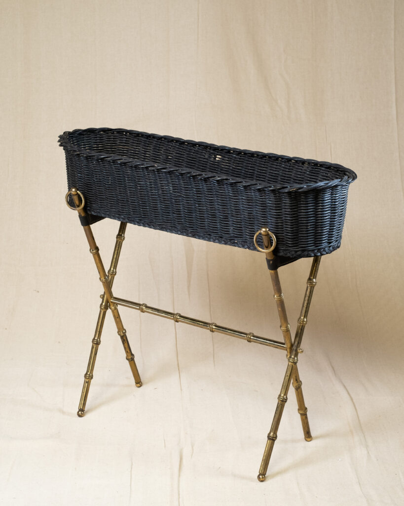 Faux bamboo jardinier by Jacques Adnet.