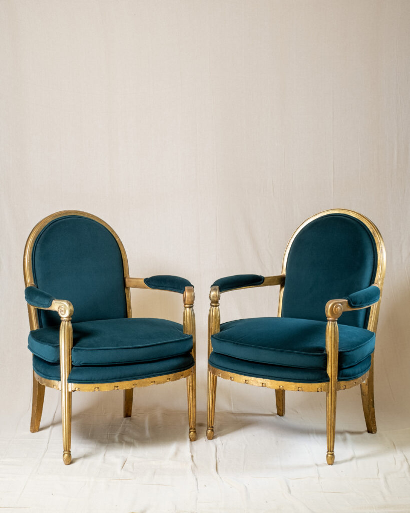 A pair of French giltwood armchairs by Paul Follot, circa 1920.
